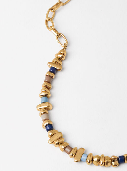Gold Necklace With Colored Detail