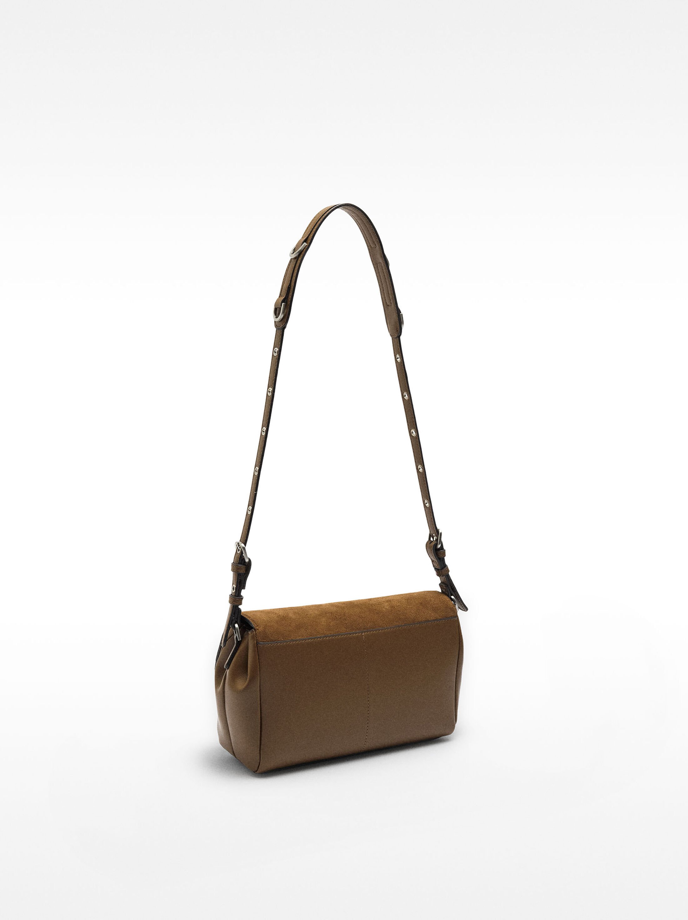 Leather-effect crossbody bag with flap image number 2.0