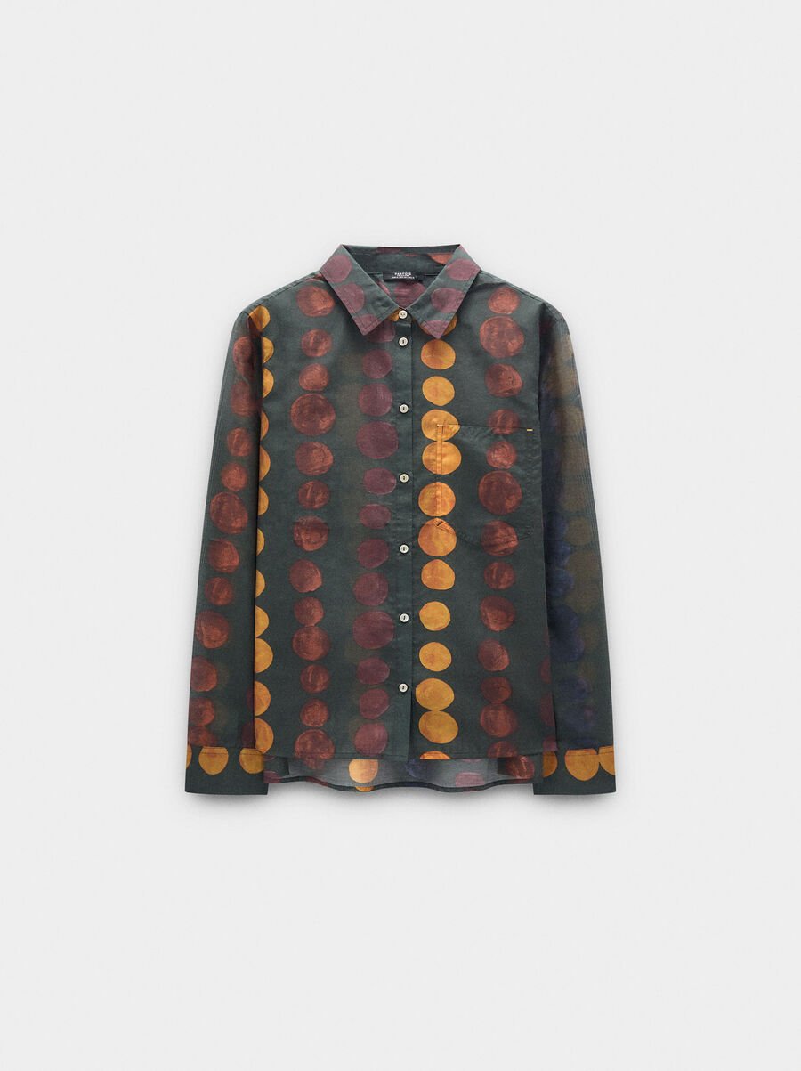 Camisa semitransparente estampada