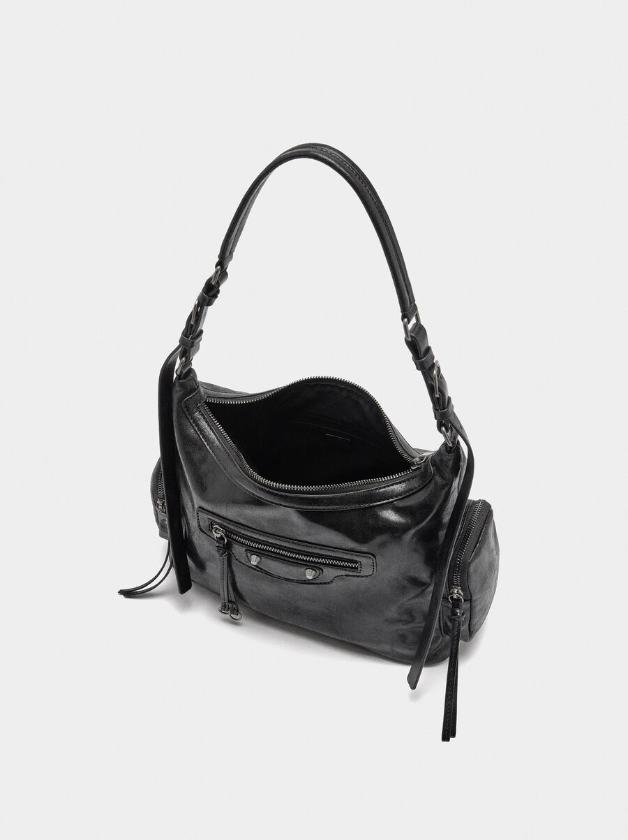Shoulder bag with aged effect