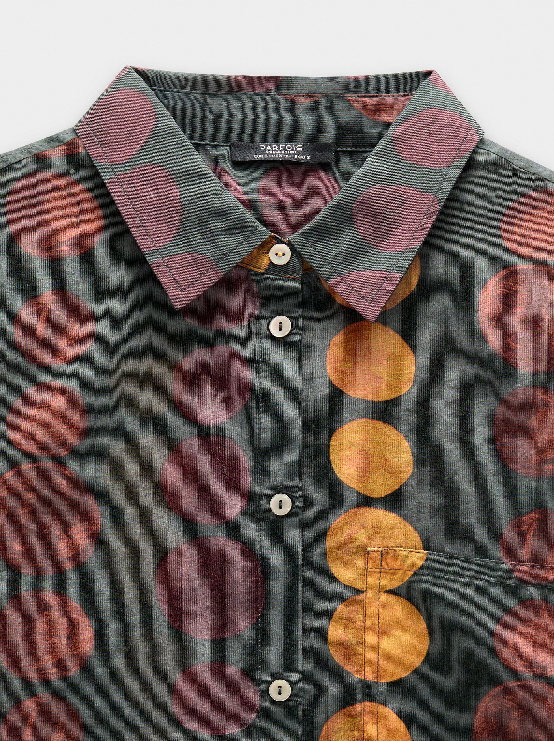 Camisa semitransparente estampada image number 5.0