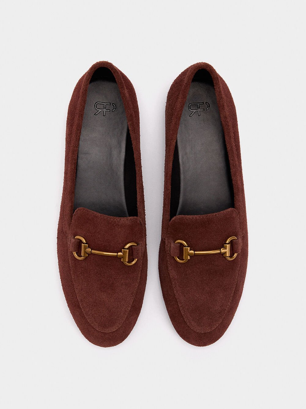 Leather loafers with buckle