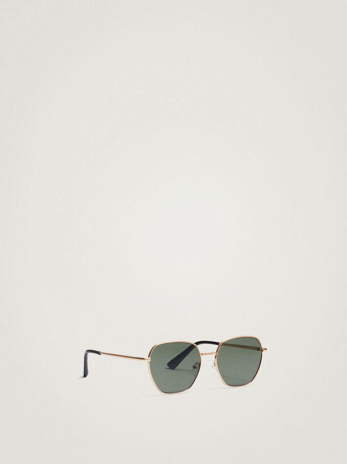 Hexagonal Sunglasses, Golden, hi-res
