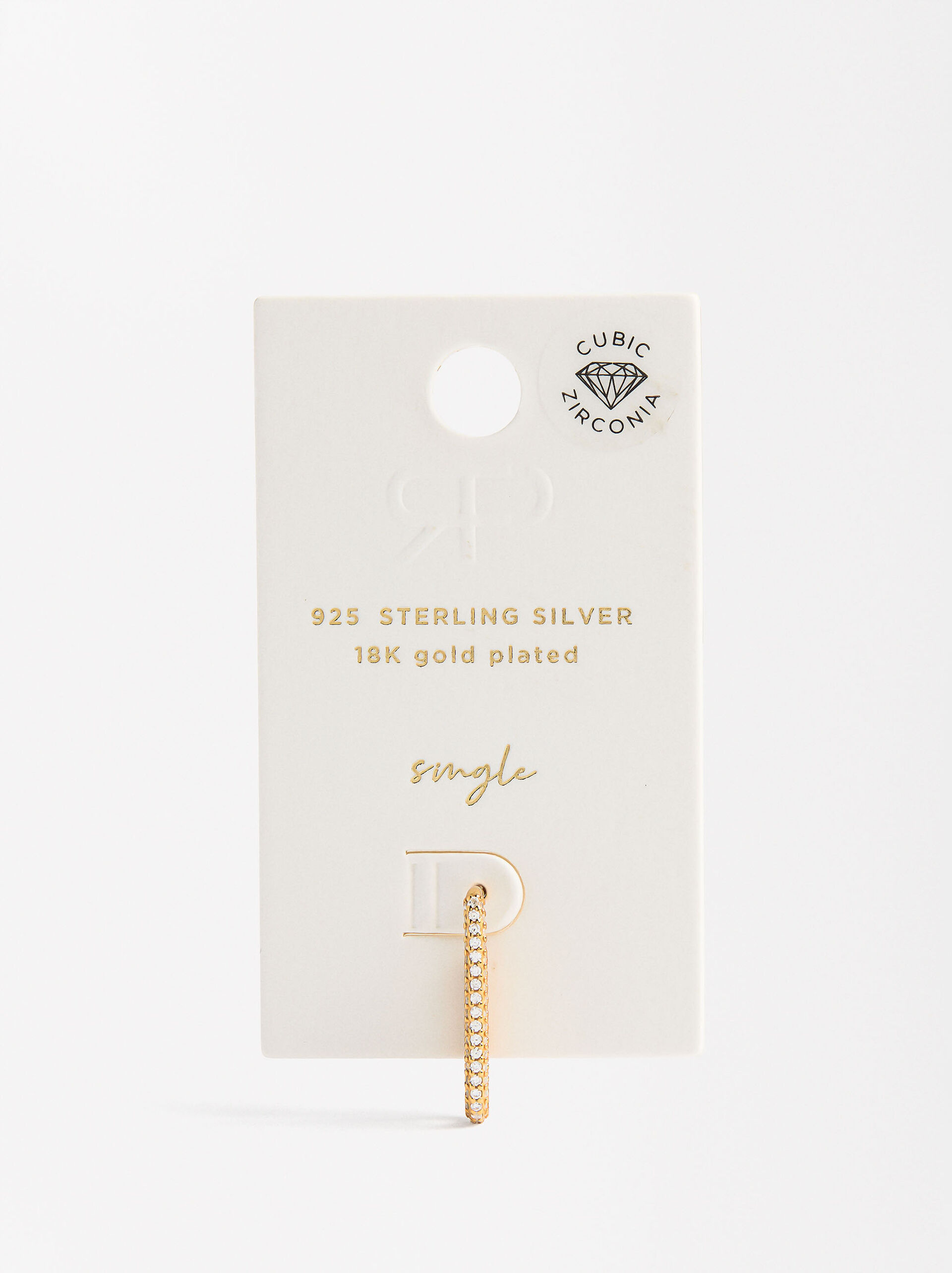 Single earring with zircons - 925 sterling silver image number 4.0