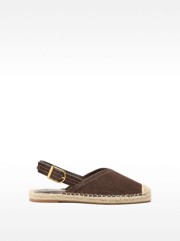 Leather espadrilles with buckle