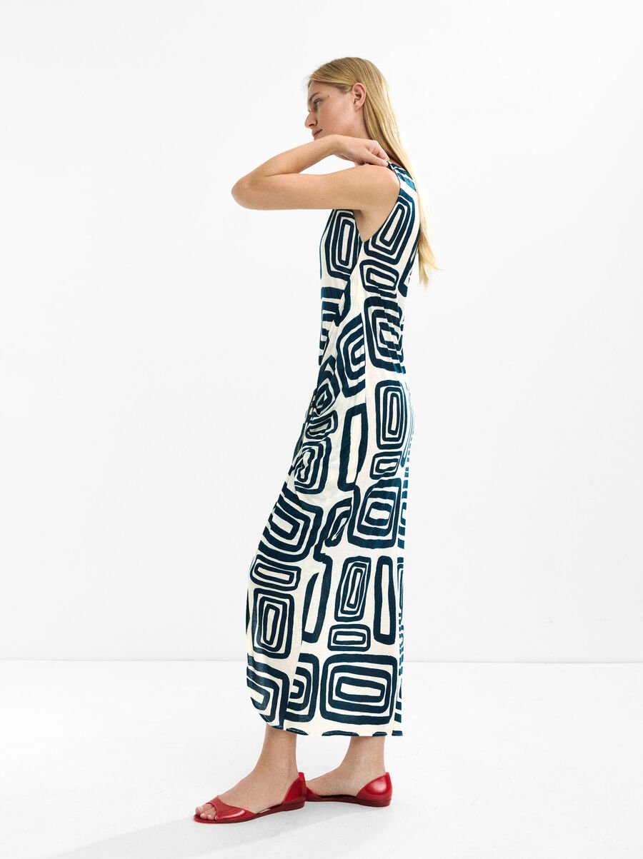 Long dress with geometric print