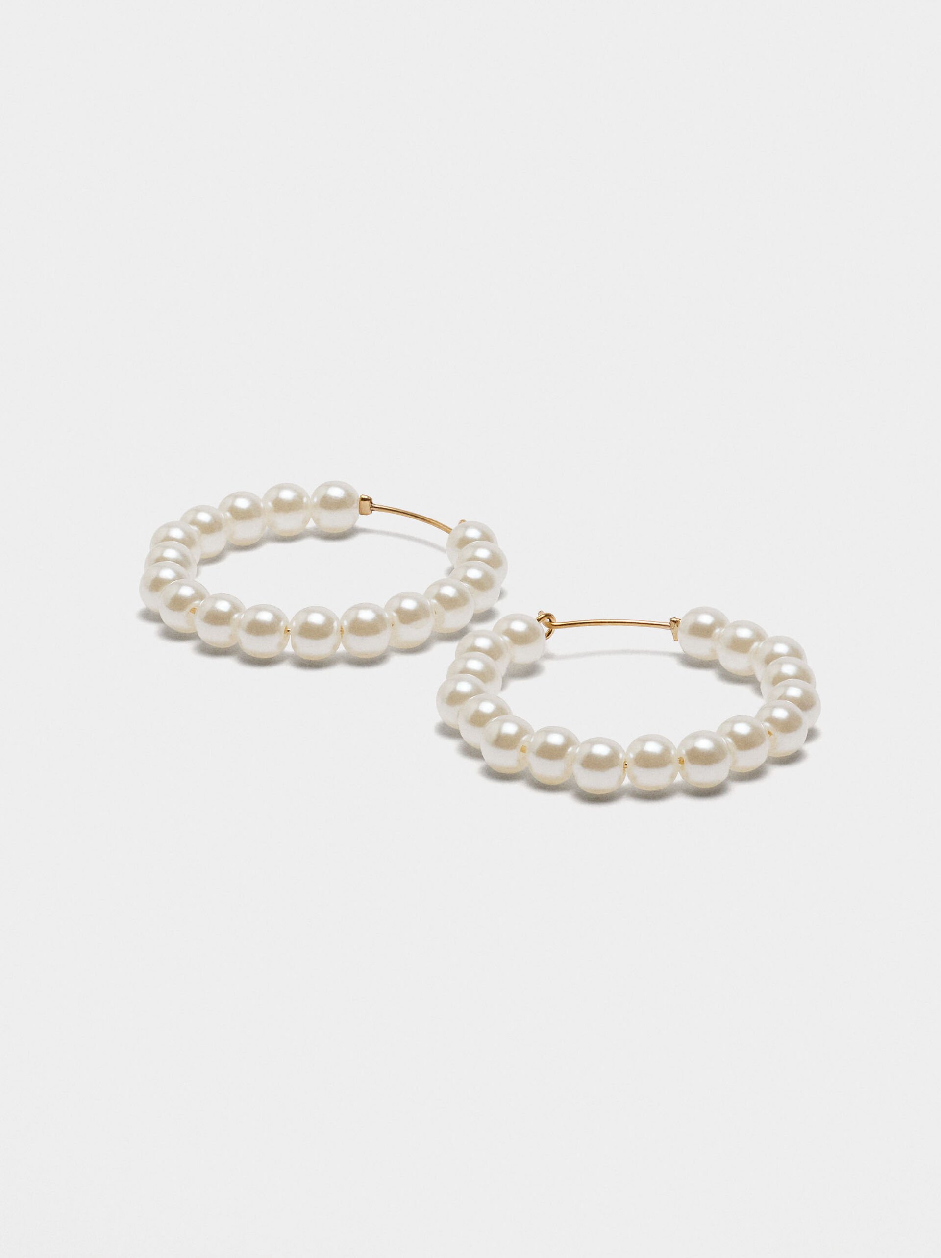 Hoop earrings with pearls image number 1.0
