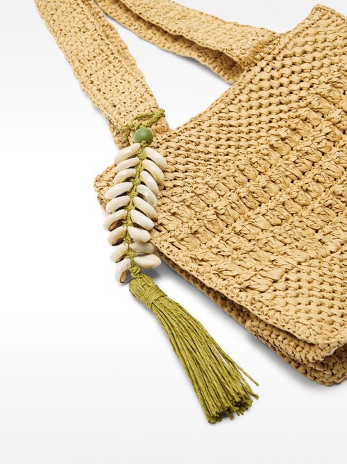 Shopper mit Strandeffekt und hängendem Muschel-Detail M