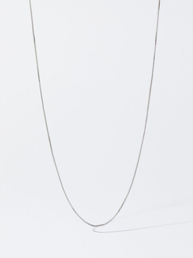 925 Silver Personalised Thin Chain Necklace image number 1.0