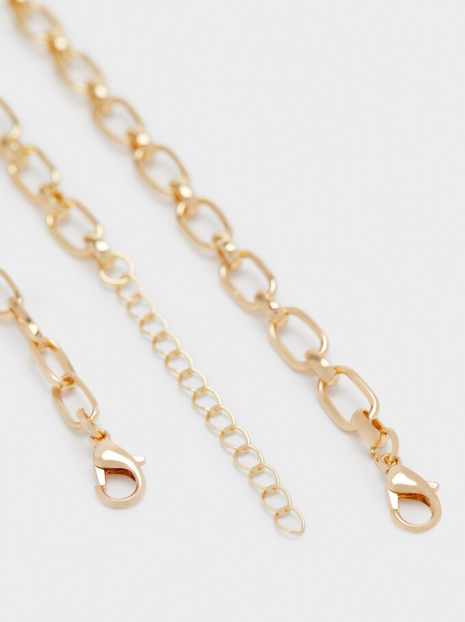 Set Of Golden Eye Necklaces, Golden, hi-res