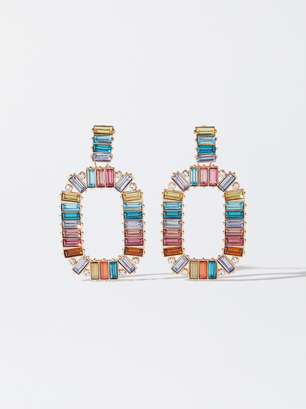 Multicolor-Ohrringe Mit Kristallen, Mehrfarbig, hi-res