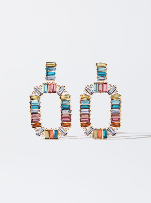 Multicolor-Ohrringe Mit Kristallen, Mehrfarbig, hi-res