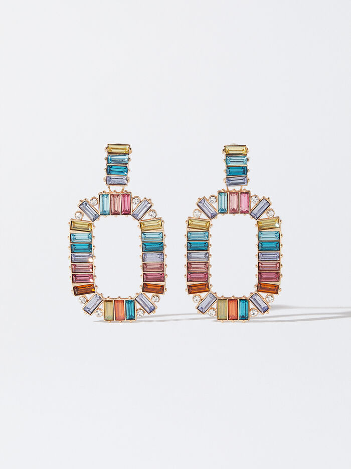Multicolored Earrings With Crystals