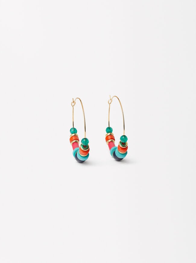 Hoops Earrings With Multicolored Beads image number 0.0
