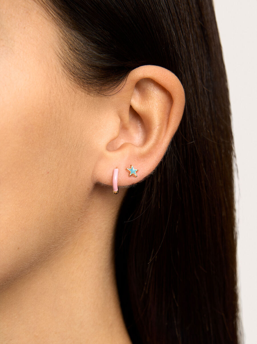 Set of earrings with enamel