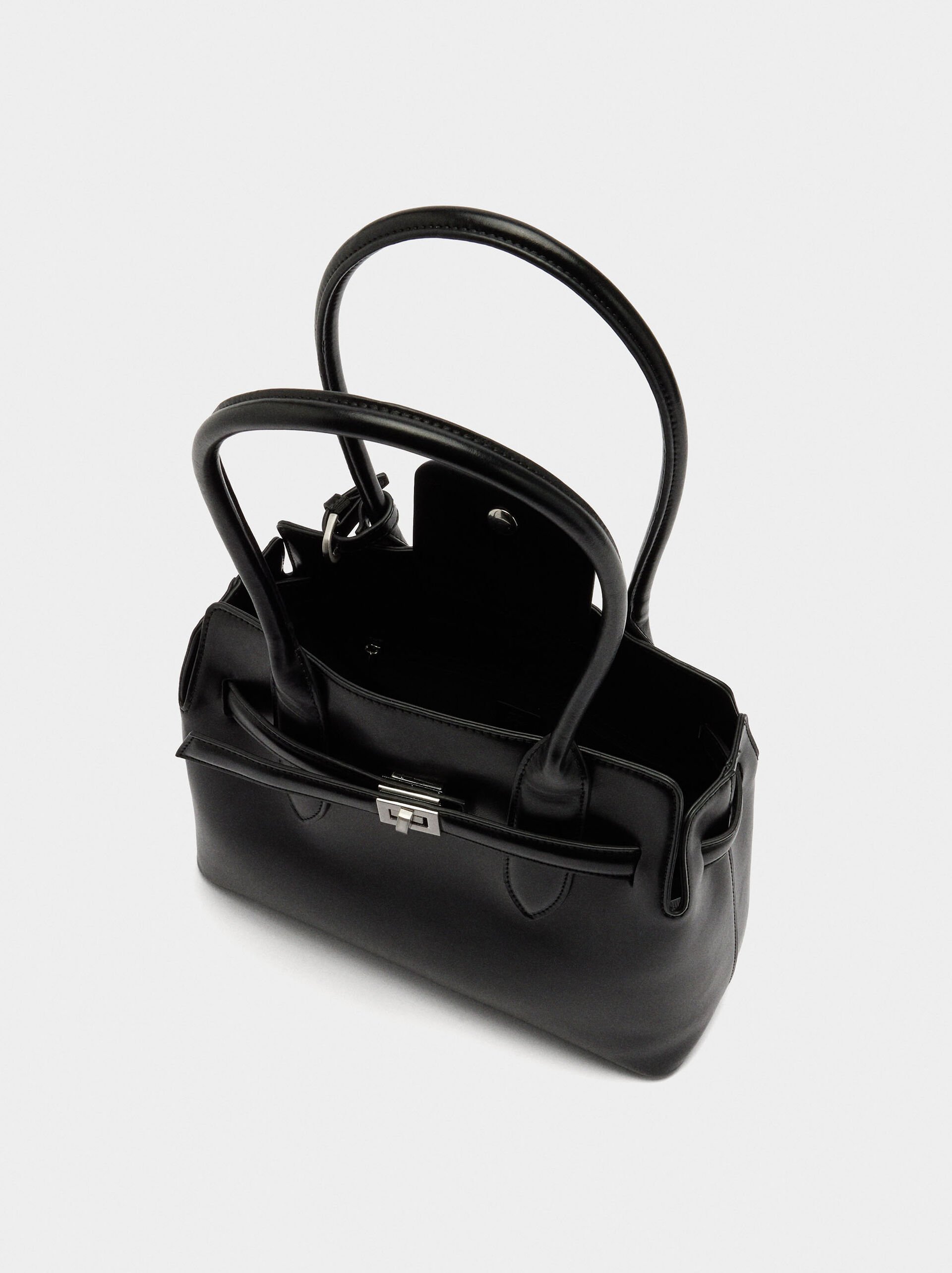 Tote bag with belt image number 4.0