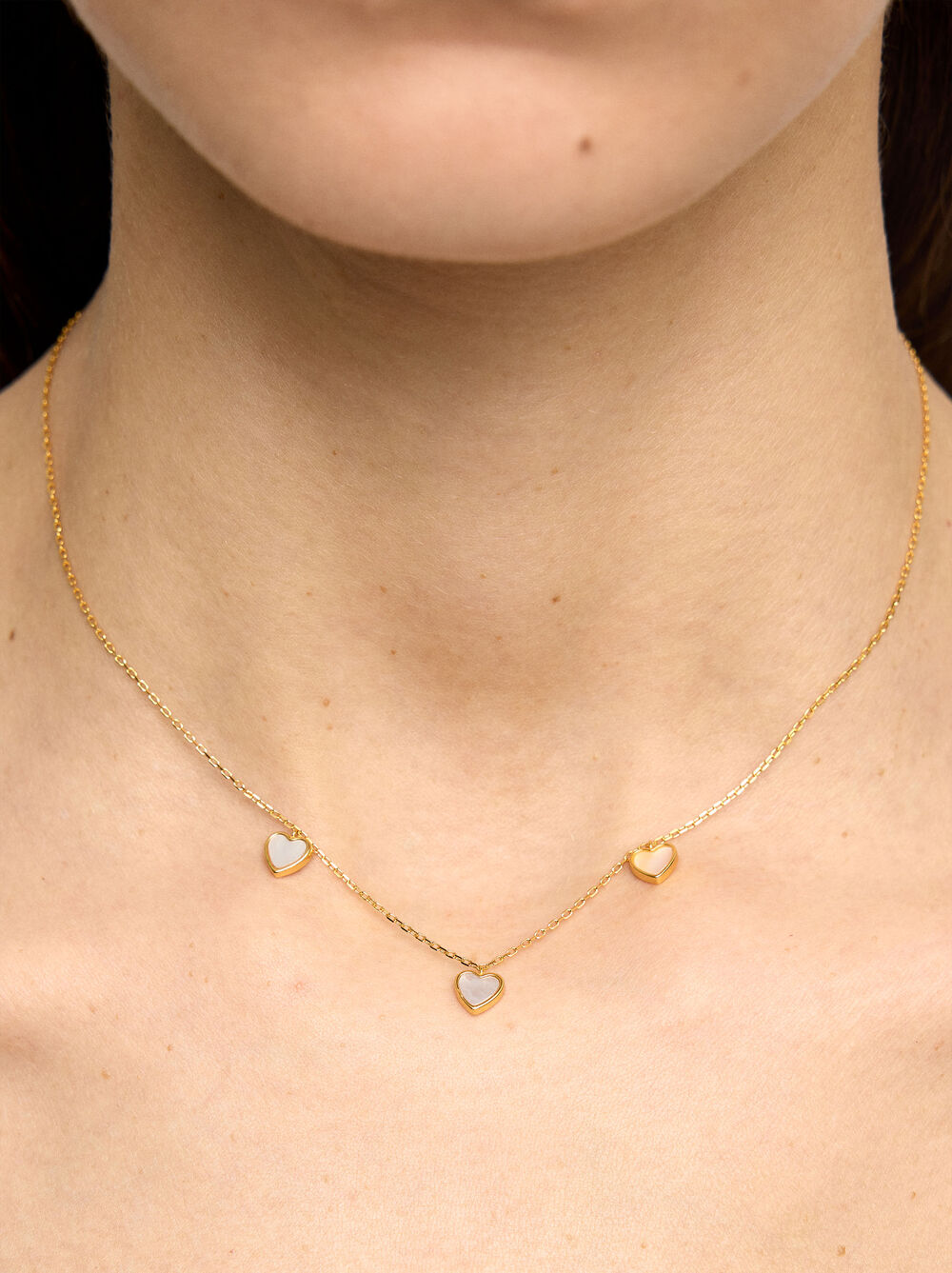 Necklace with freshwater pearl hearts - 925 sterling silver