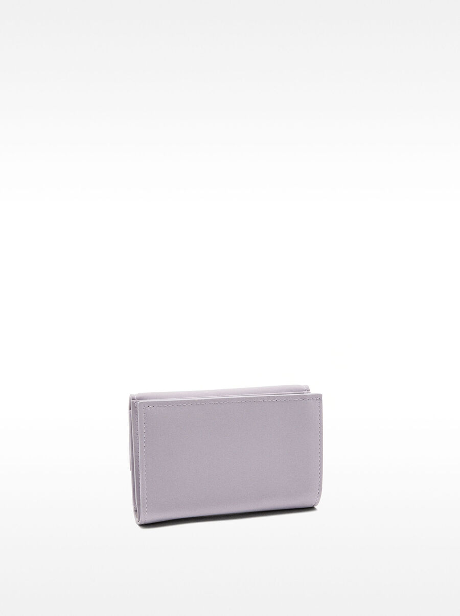 Velvety texture flap wallet