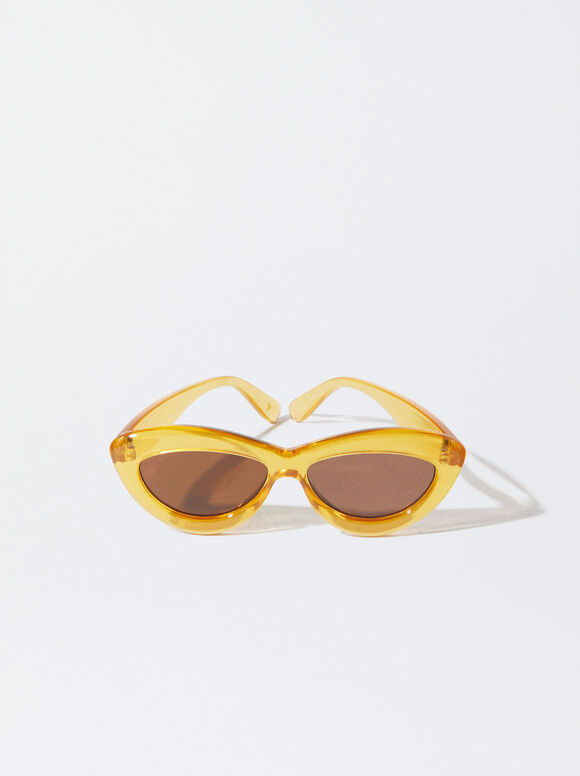 Cat Eye Sunglasses, Yellow, hi-res