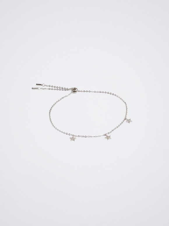 925 Silver Bracelet With Stars, Silver, hi-res