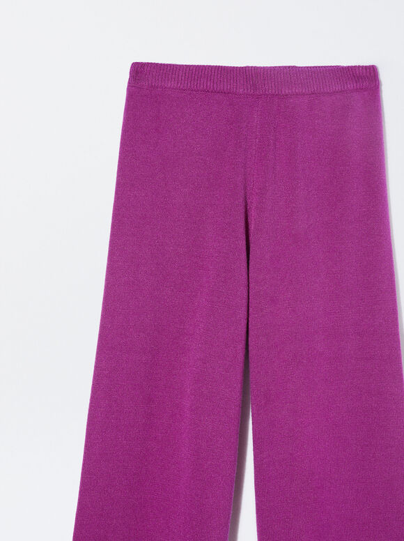 Loose-Fitting Trousers With Elastic Waistband, Pink, hi-res