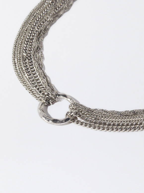 Silver Multi-Chain Necklace, Silver, hi-res