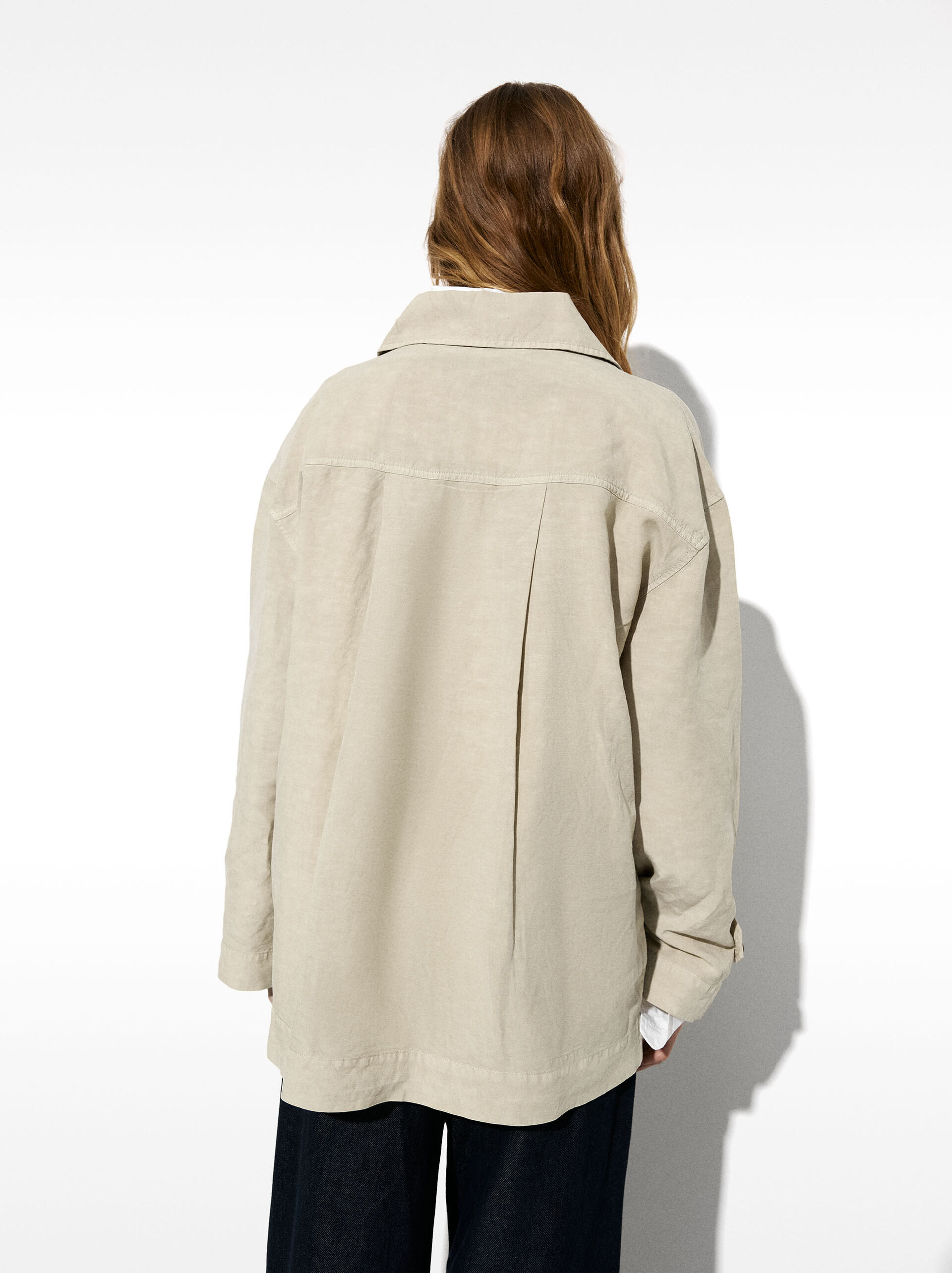 Coat with linen - lyocell image number 3.0