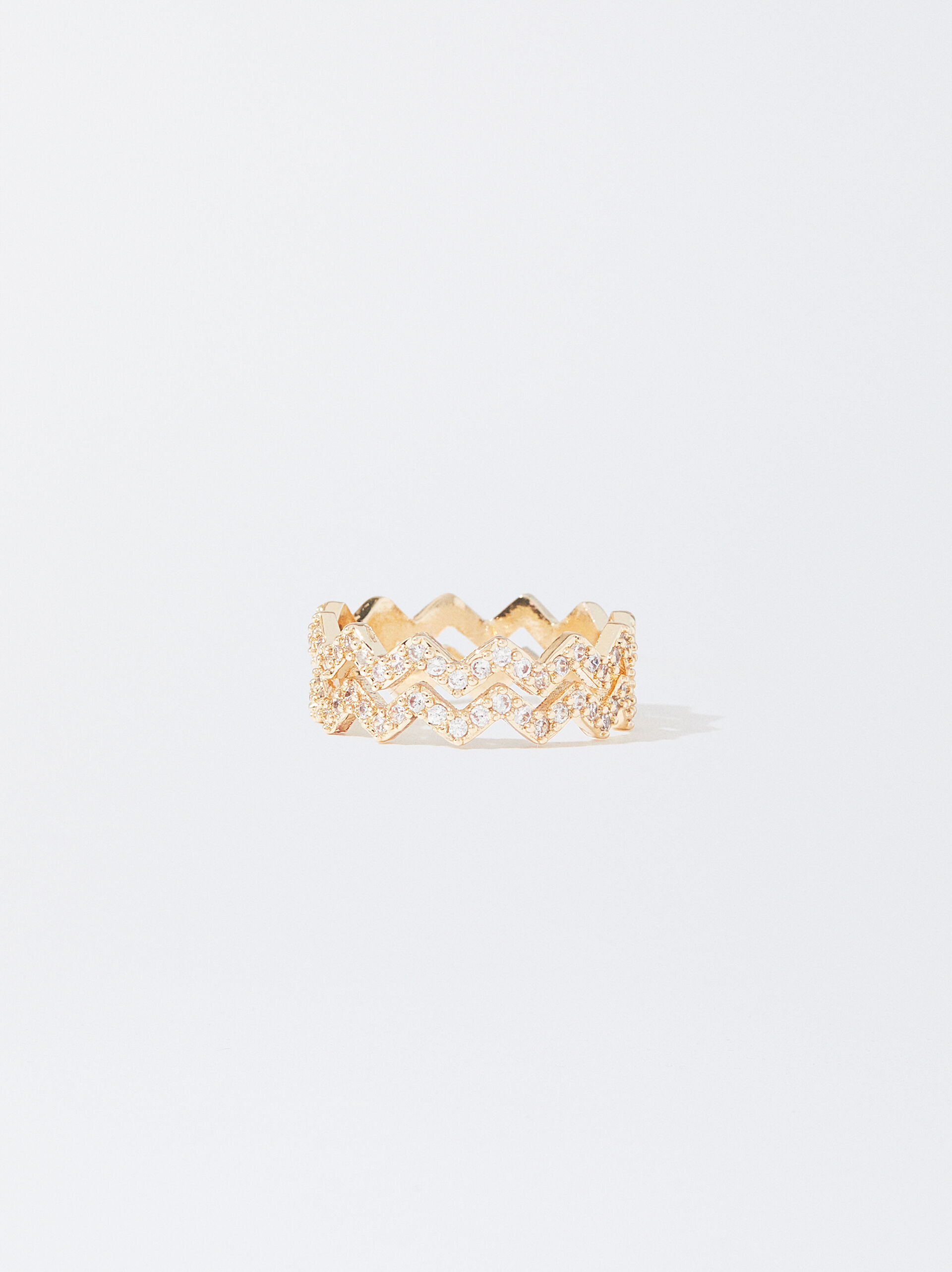 Zig Zag Ring With Crystals image number 0.0
