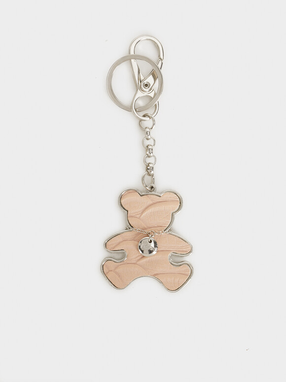 Bear Key Ring, Pink, hi-res