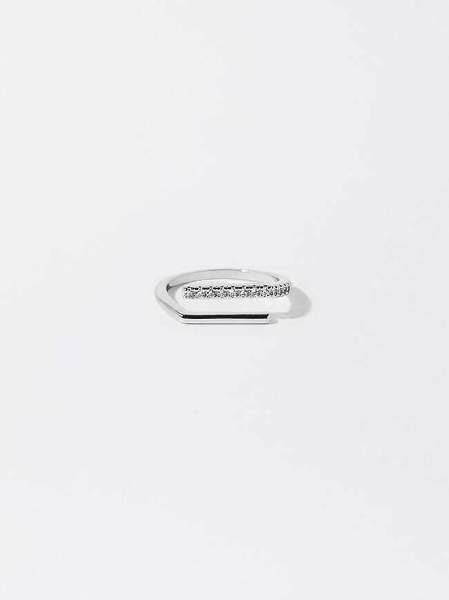 Silver-Plated Ring With Cubic Zirconia image number 0.0