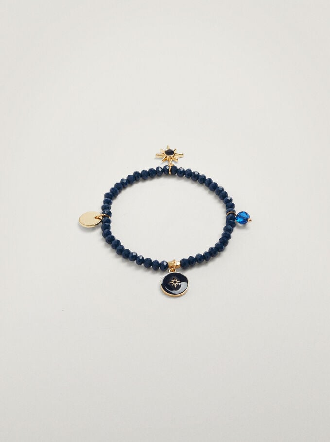 Elastic Bracelet With Star, Blue, hi-res