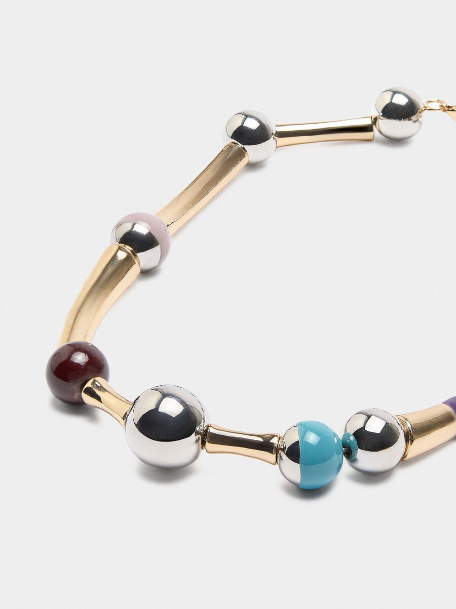 Short necklace with enamel