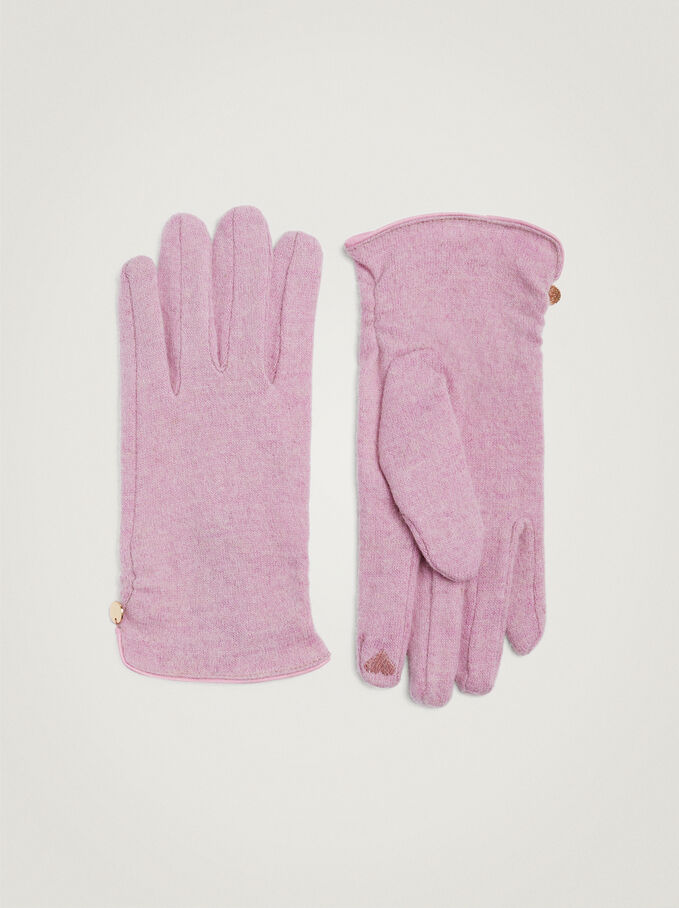 Wool Gloves, Pink, hi-res