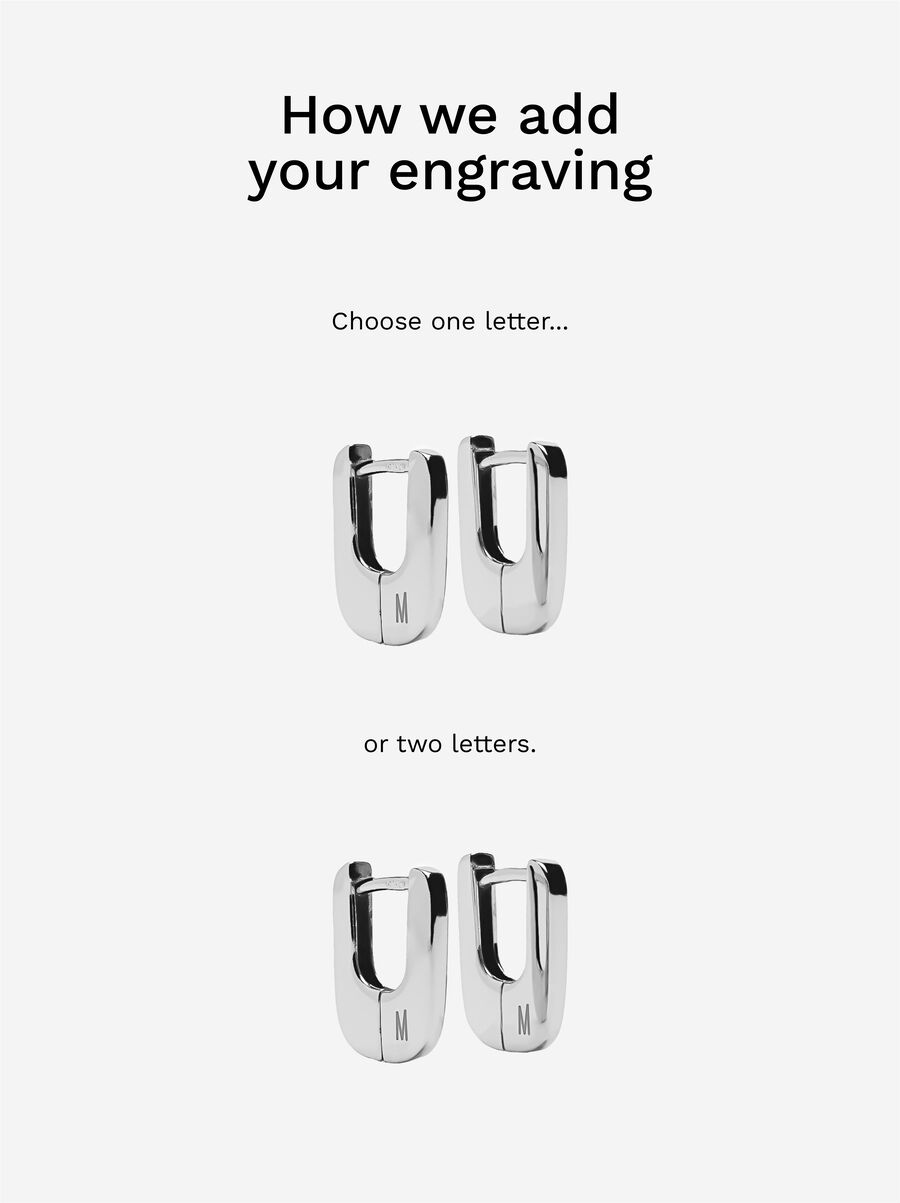 Short hoop earrings - 925 sterling silver