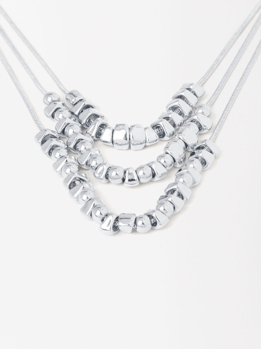 Multi-chain silver necklace