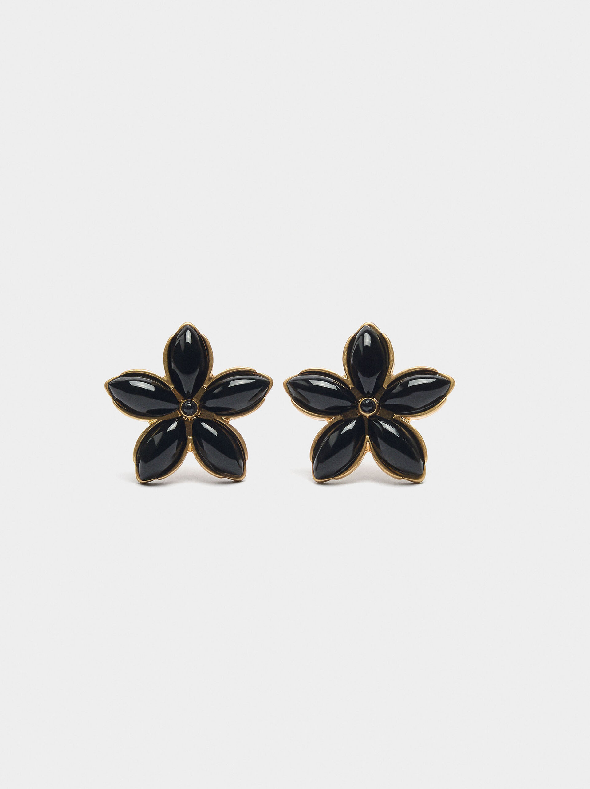 Flower earrings with resin image number 0.0