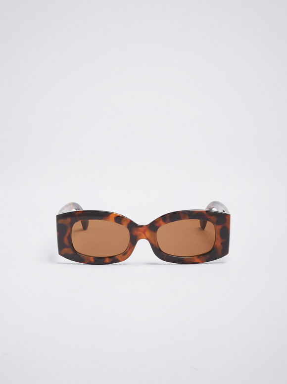 Óculos De Sol Quadrados Tortoise, Castanho, hi-res