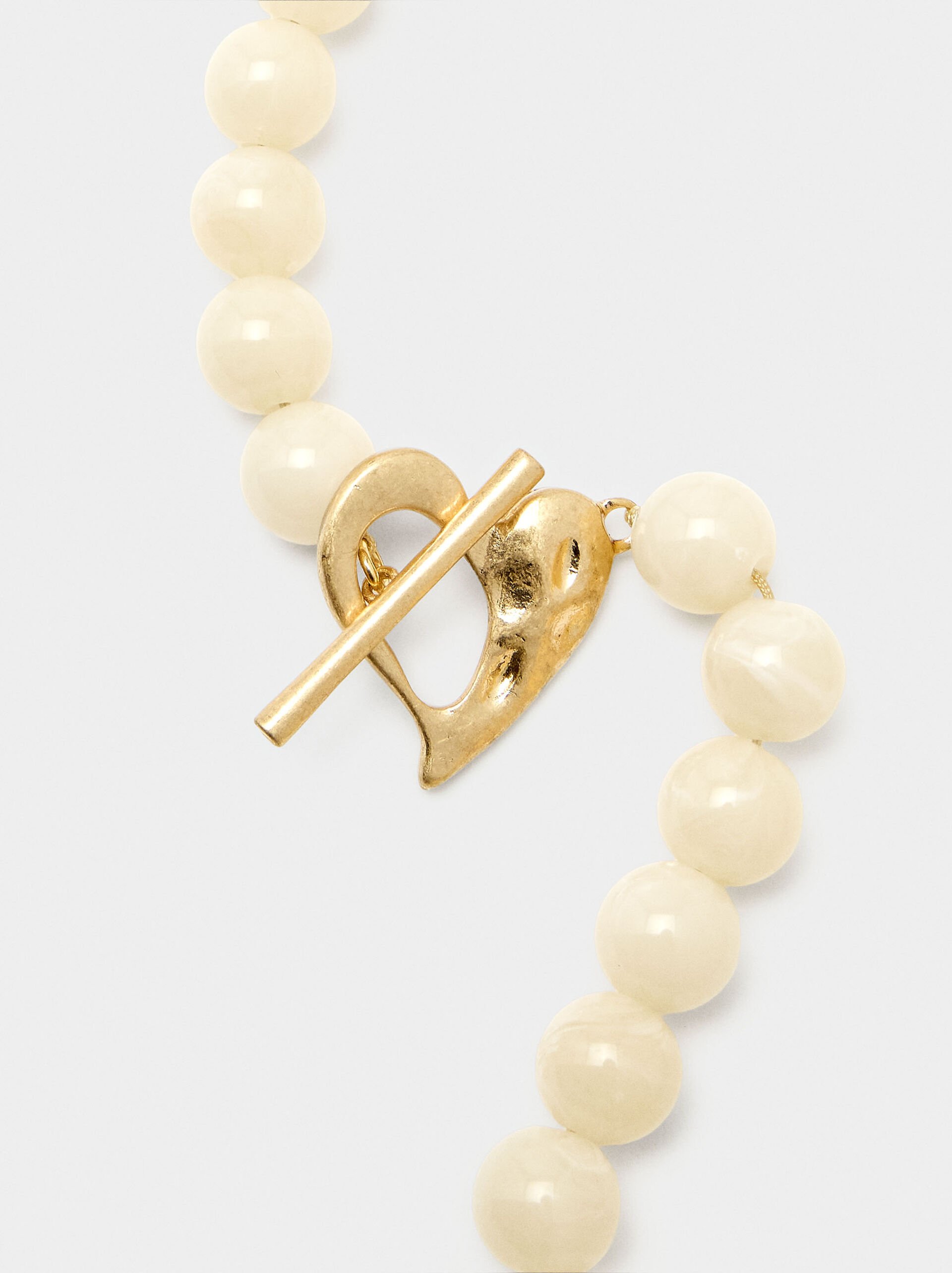 Short necklace with beads stone effect image number 2.0