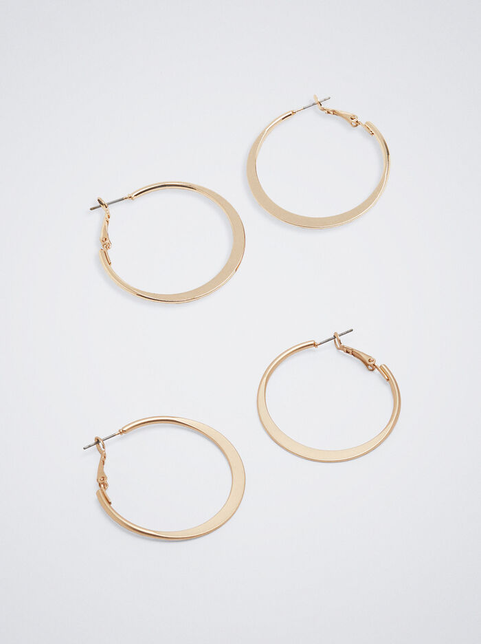 Set Of Golden Hoop Earrings image number 2.0
