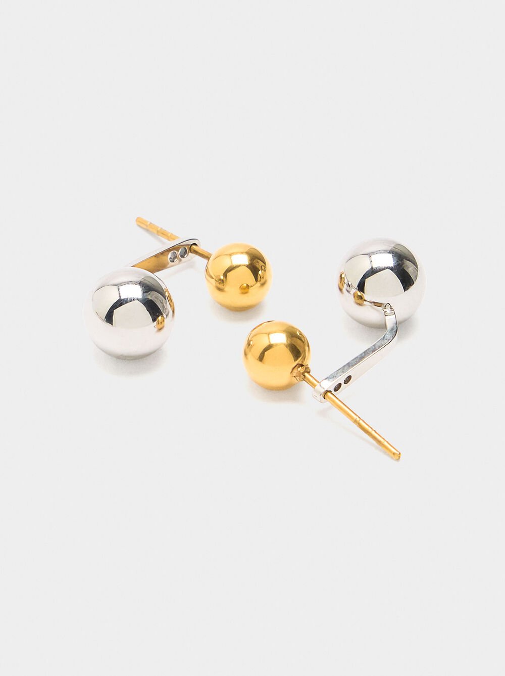 Earrings ear jacket with bicolor spheres