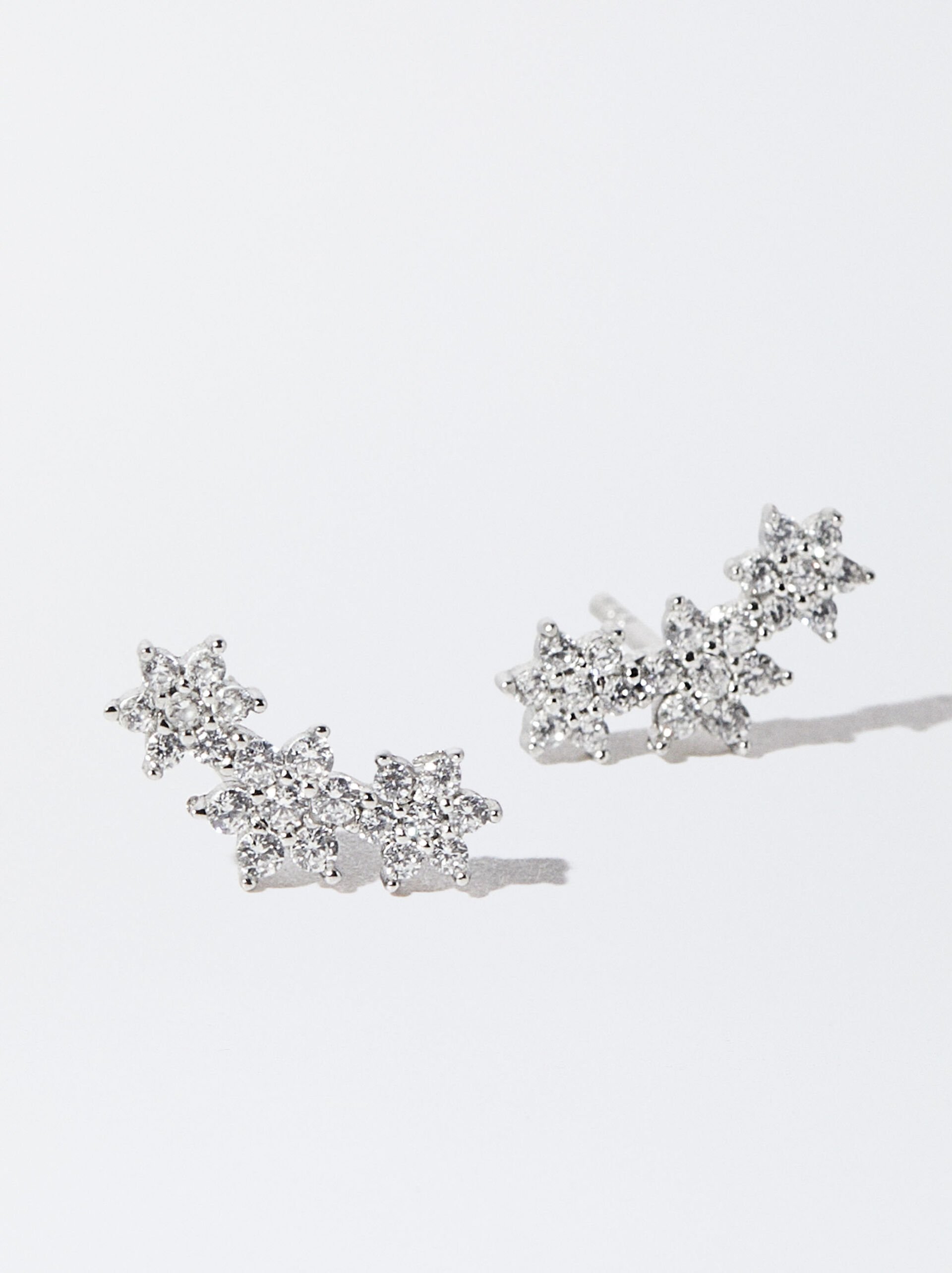 925 Silver Studs With Zirconia image number 2.0