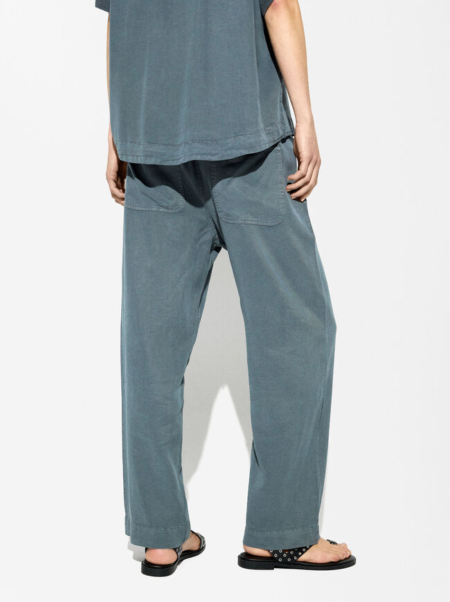 Adjustable Loose-Fitting Trousers Pants With Drawstring image number 2.0
