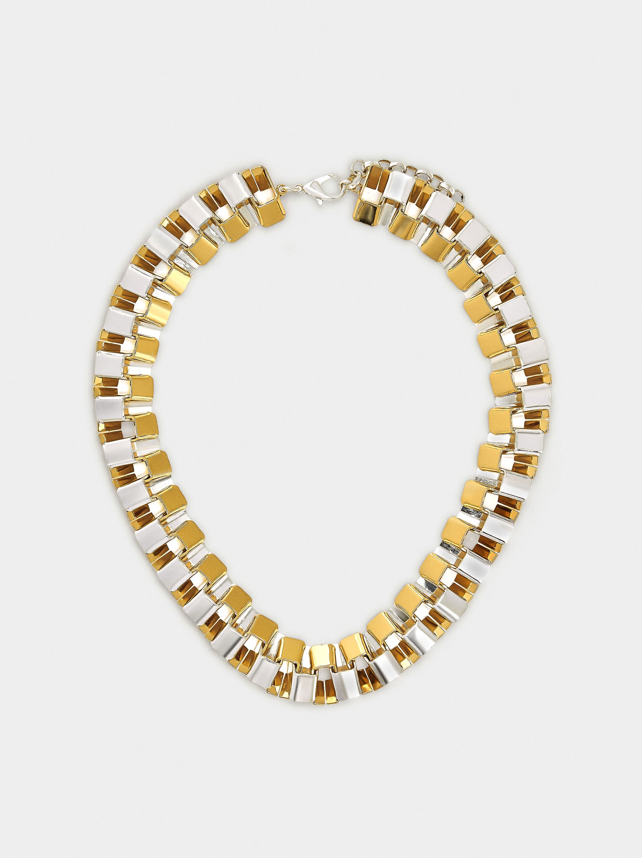 Double bicolor necklace with rectangles image number 0.0