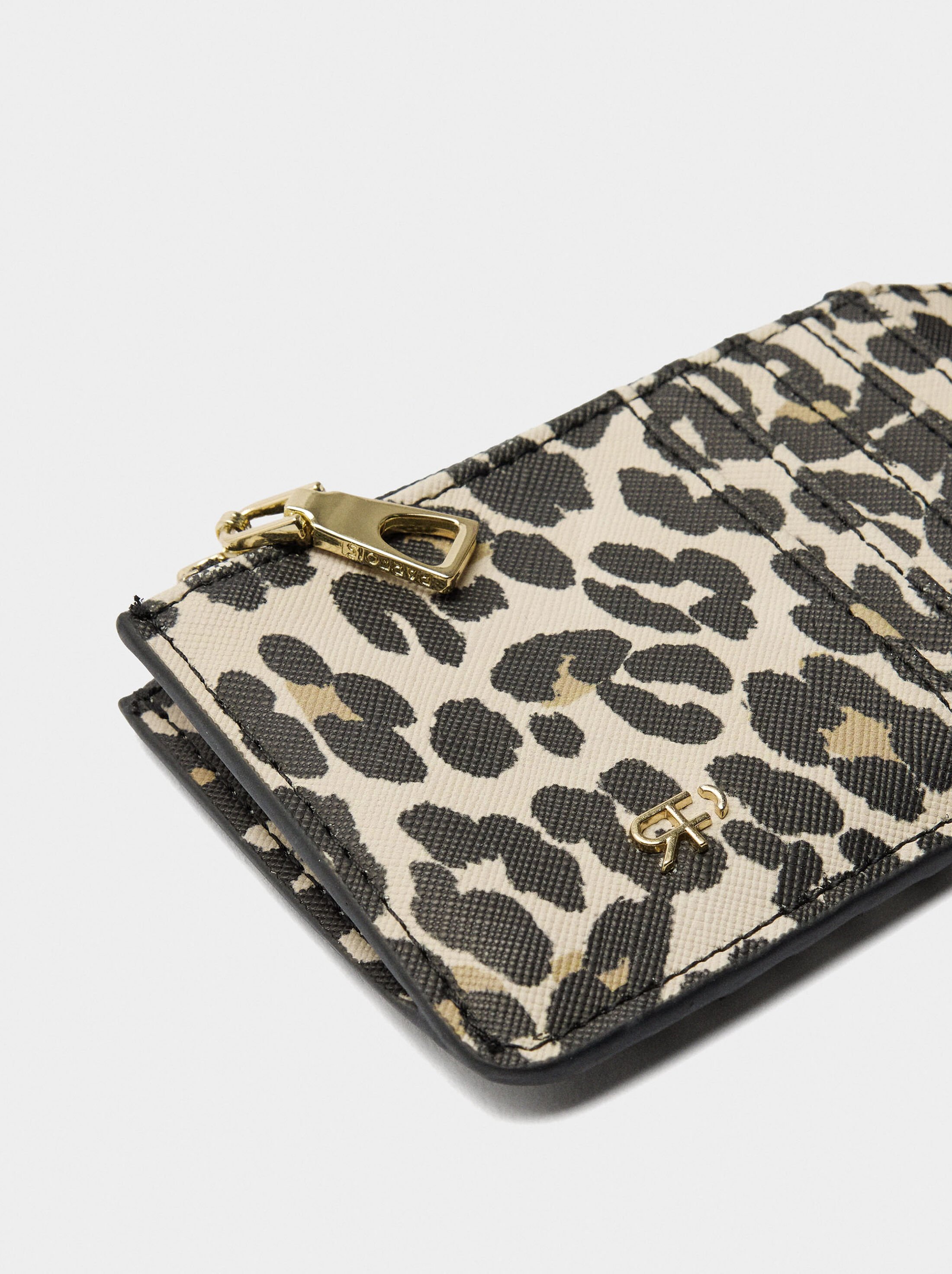 Printed card holder with animal print image number 1.0