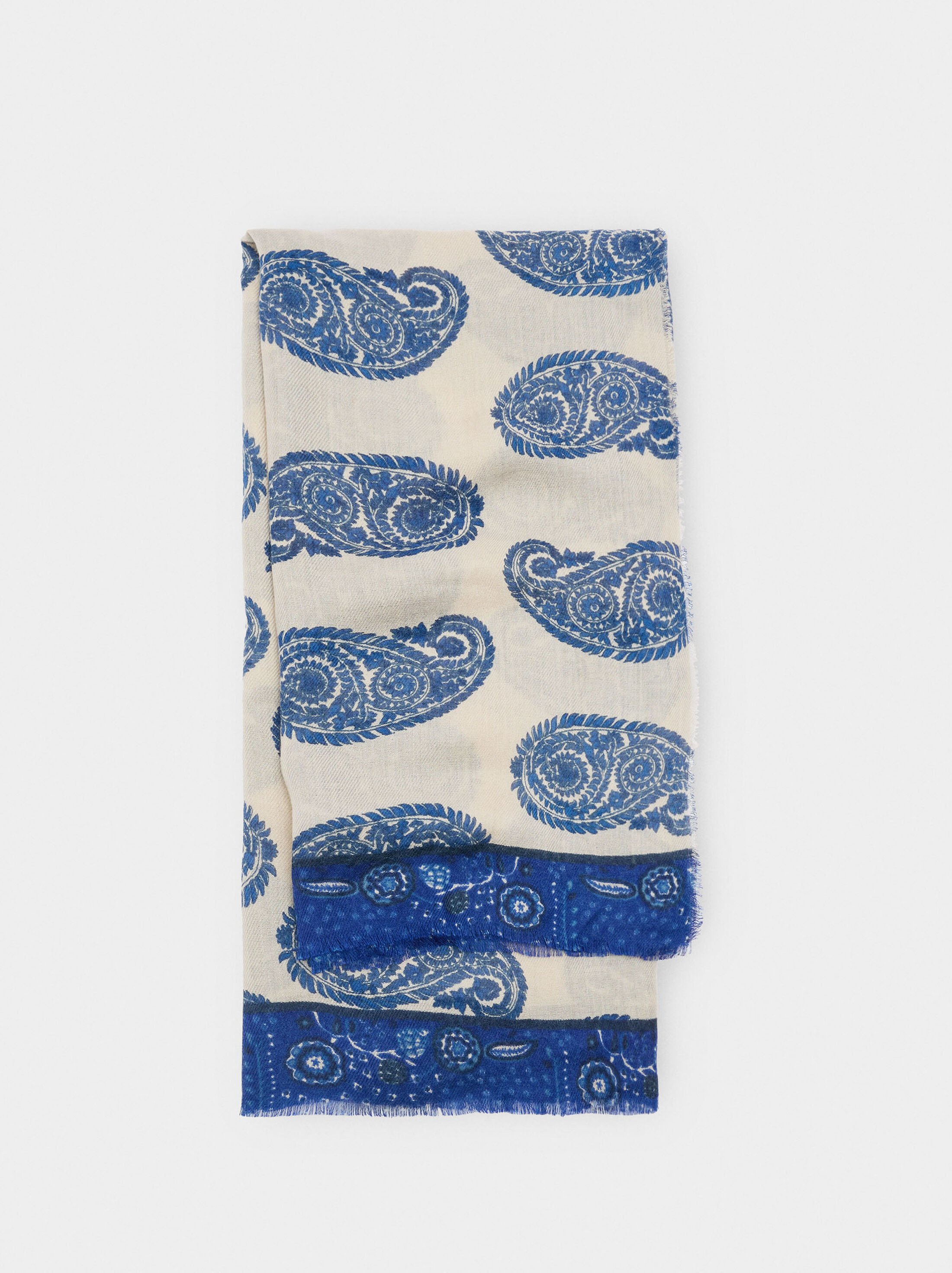 Mocador estampat amb mescla de llana image number 0.0