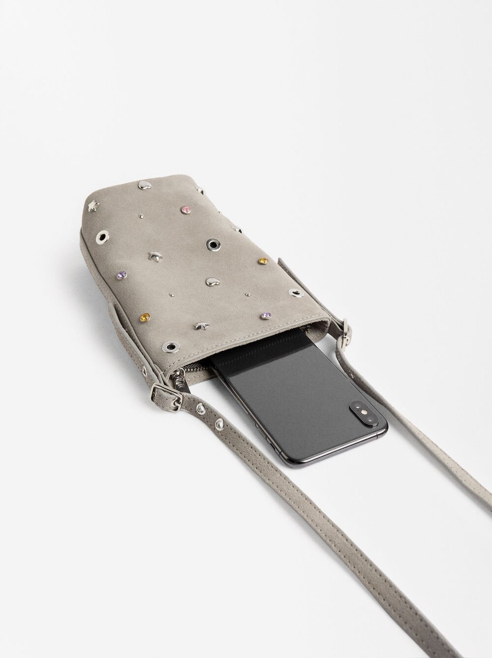 Leather phone pouch with applications