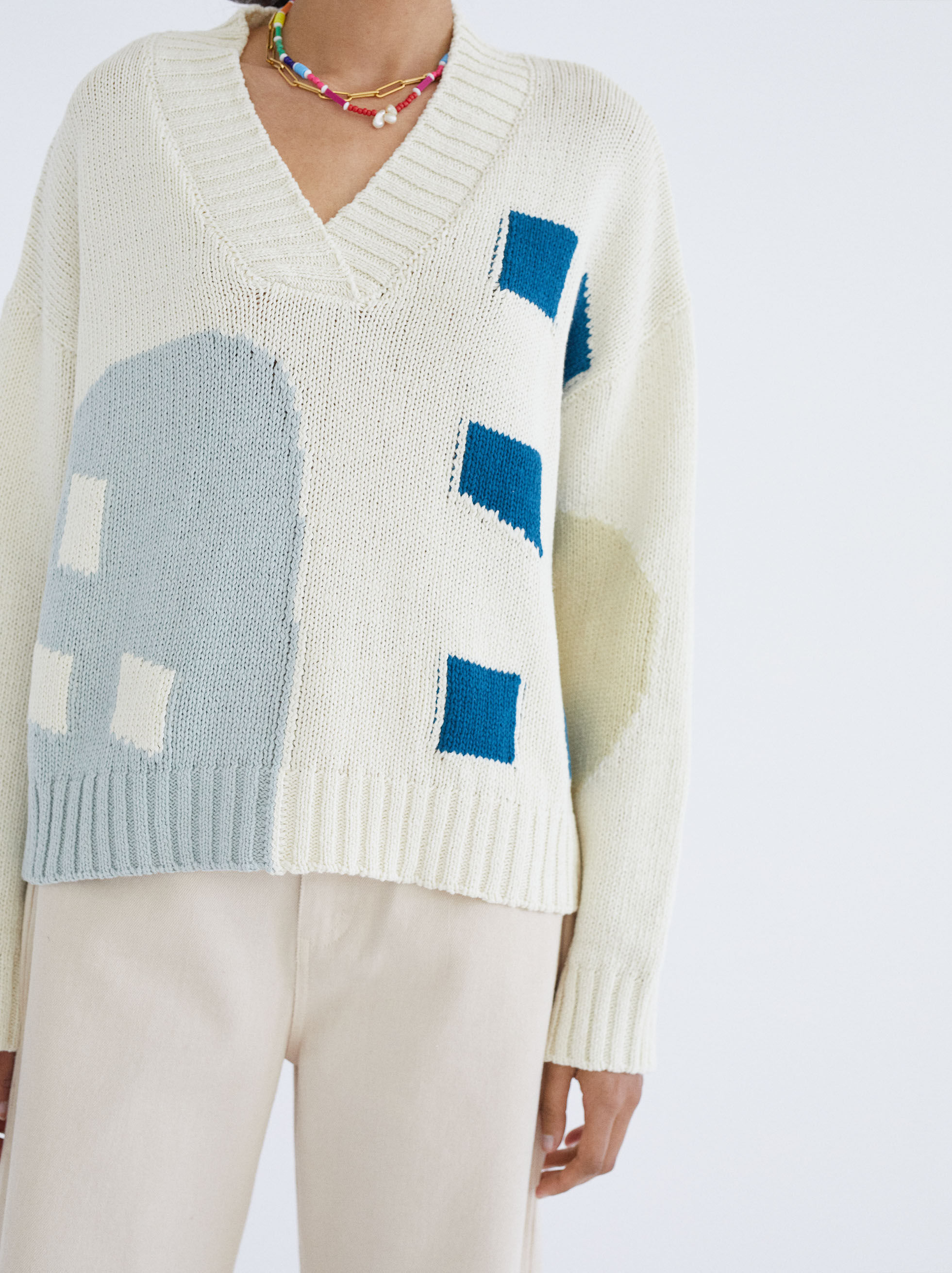 Cotton knit sweater Outlet