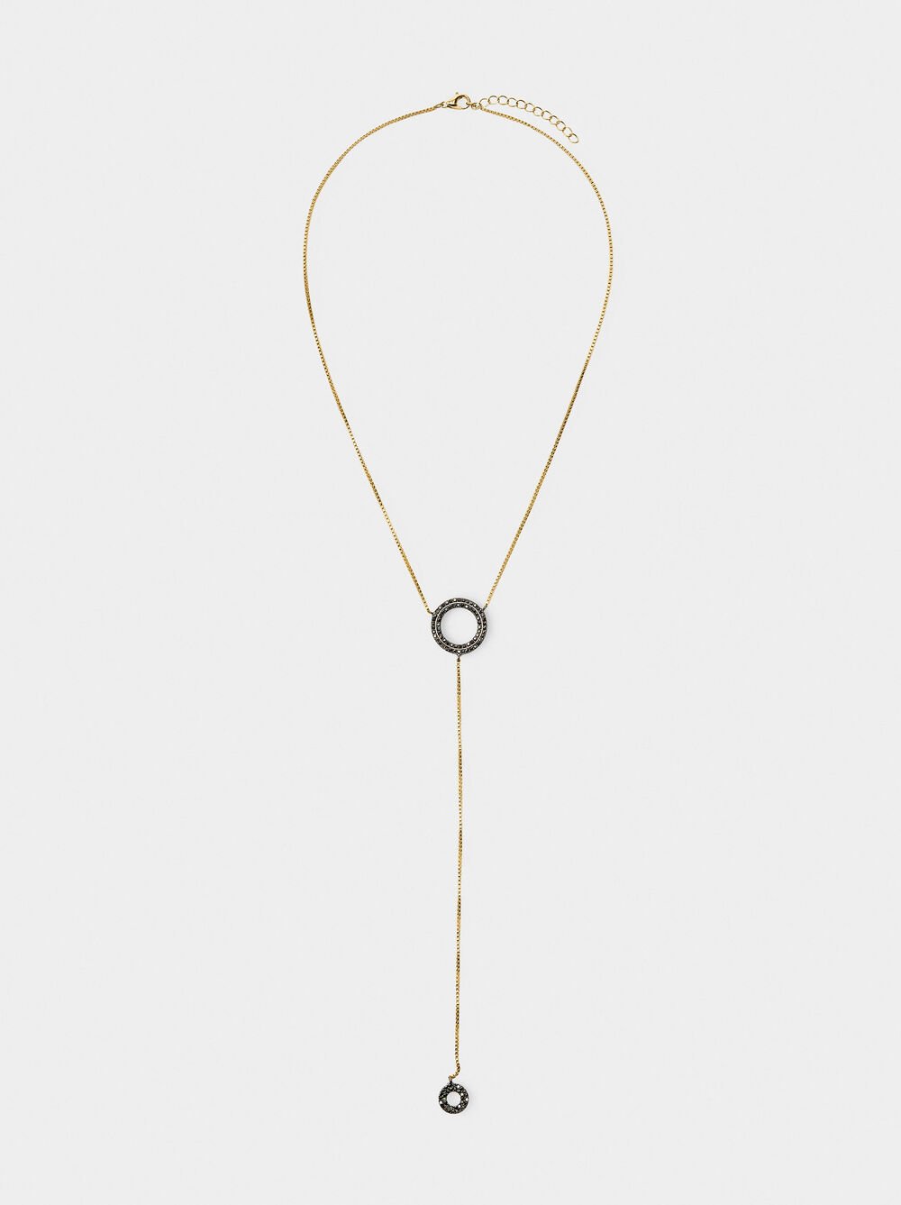 Hoop pendant necklace with cubic zirconia