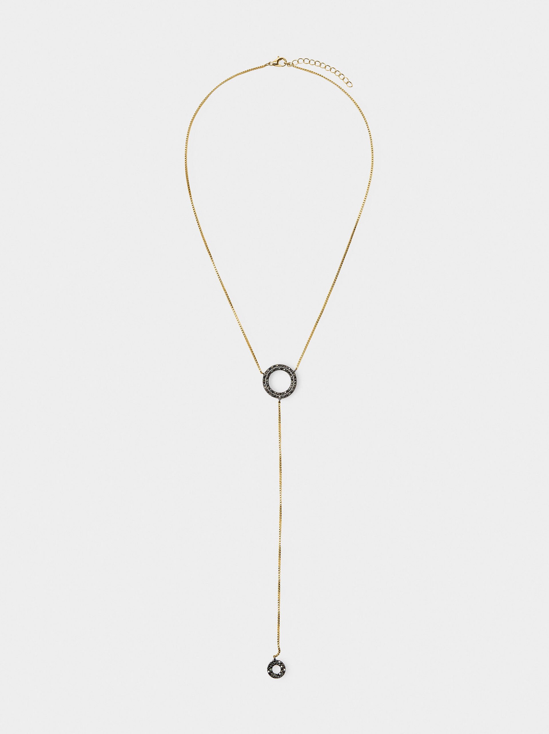 Hoop pendant necklace with cubic zirconia image number 0.0