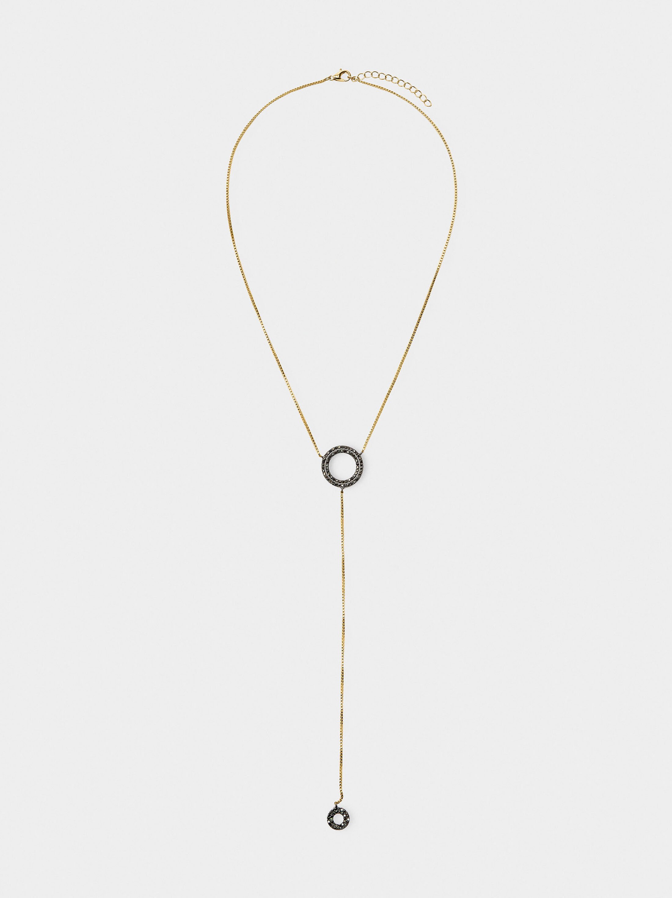 Hoop pendant necklace with cubic zirconia image number 0.0